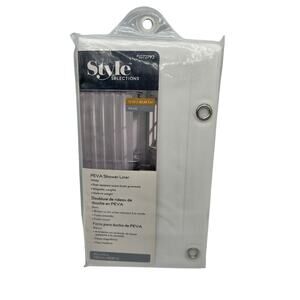 Style Selections White Peva Shower Curtain Liner 1072793 New